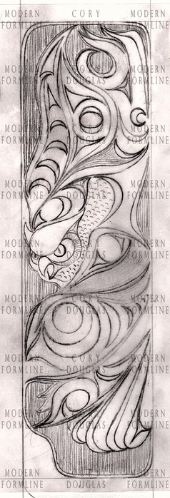 Bracelet - Salish Owl 001 (Sketch)